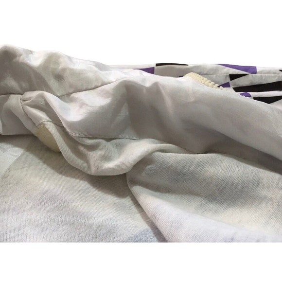 Vintage Wilson Windbreaker Jacket Womens Large L Tennis White Purple Geometric - Picture 11 of 13